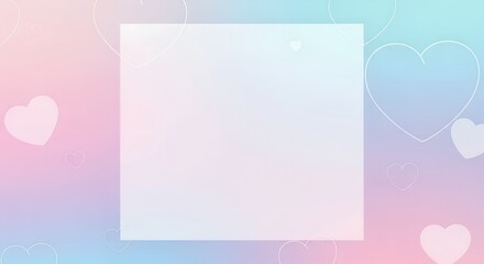 Fototapeta premium Pastel Valentine Background with Hearts and Copy Space