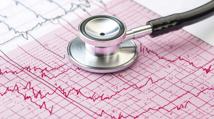 Stethoscope medical healthcare cardiology heartbeat diagnosis hospital equipment electrocardiogram monitoring professional instrument clinical heart pulse examination doctor nurse patient test