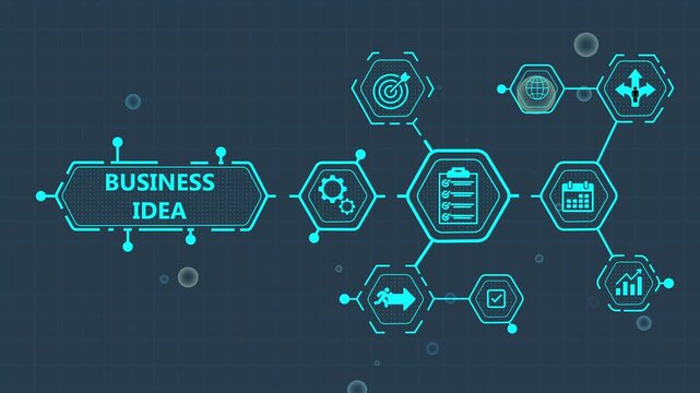 Business strategy concept with and workflow process flowchart for planning and development business idea