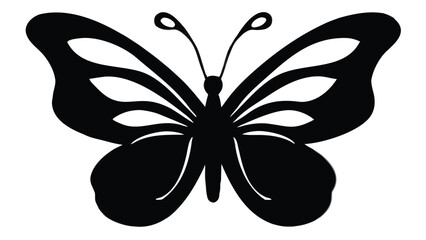 Black butterfly silhouette vector icon