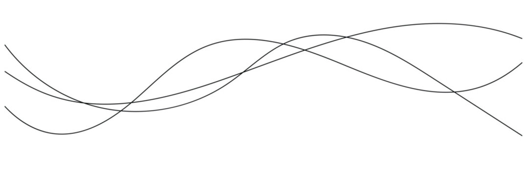 Thin line wavy background on white background. Flowing wave line background on white page. Rippled isolated abstract wavey background icons. Graphical abstract curved wave icon set. eps10 