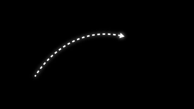 Dotted arrow animation, Set of animated dotted arrows. Dotted arrows animation.4k video