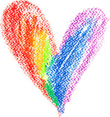 Chalk Drawn Rainbow Heart Child Illustration