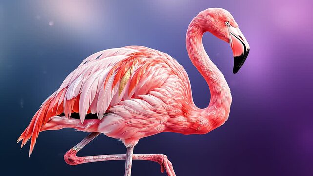 Elegant Pink Flamingo Illustration on a Gradient Background for Creative Projects