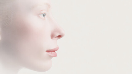 Profile face woman minimal soft pastel serene beauty profile face of young woman soft pastel minimal style with serene calm expression and gentle