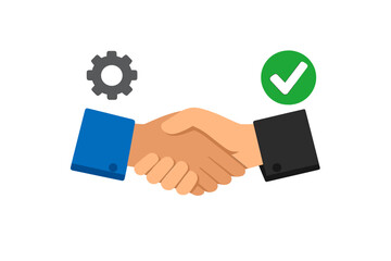 Business people shake hands to show agreement and partnership in an office setting during the day