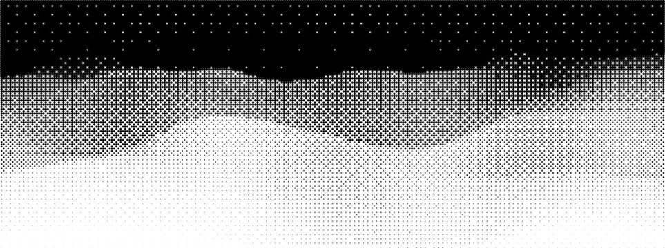 8 black gradient with bg bitmap and bit dither for game pixel background. Pattern semitone tile and screentone technology with vanishing video and simple grit illustration. Wallpaper tv and square