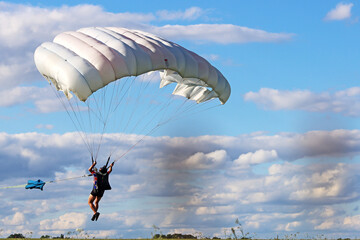 Paraglider being towed by a winch	