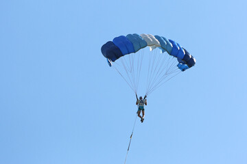 Paraglider being towed by a winch	