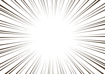 集中線 黒 漫画風スピード感あふれる背景素材 放射状ベクター