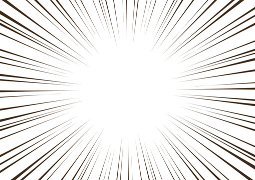 集中線 黒 漫画風スピード感あふれる背景素材 放射状ベクター