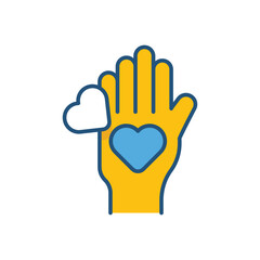 Obraz premium Volunteers vector icon