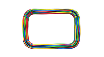 Rectangular Frame of Colorful Wires