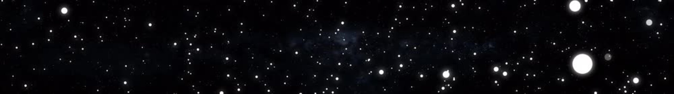 Panoramic abstract space universe with bright stars, constellation star field and glowing galaxy clusters. Night sky, bright constellation star field, glowing galaxy cluster, and cosmic background.