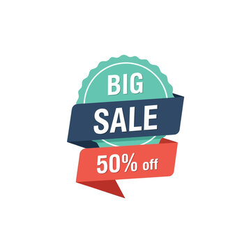 A promotional sale banner indicating fifty percent discount on products or services available for a limited time