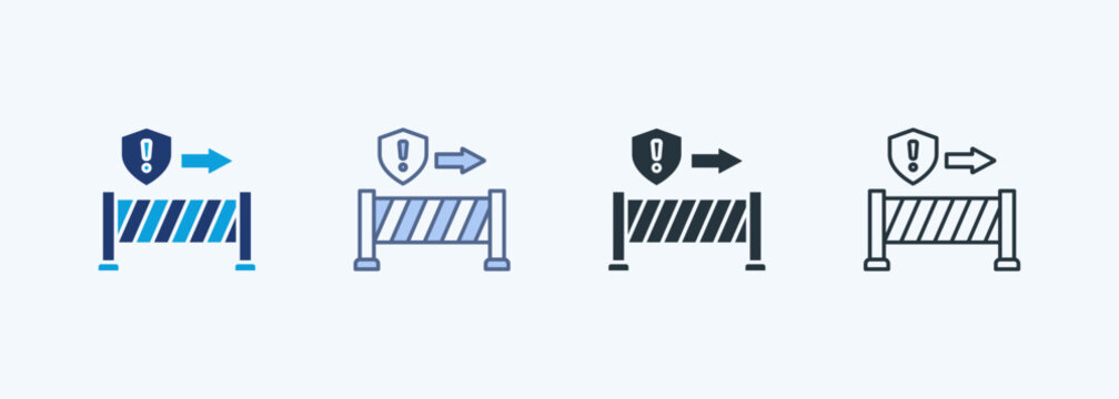 Safety Barrier Multiple Style Icon Collection