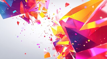 Abstract Colorful Geometric Explosion Design