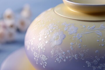 Vintage Porcelain Teapot With Floral Pattern