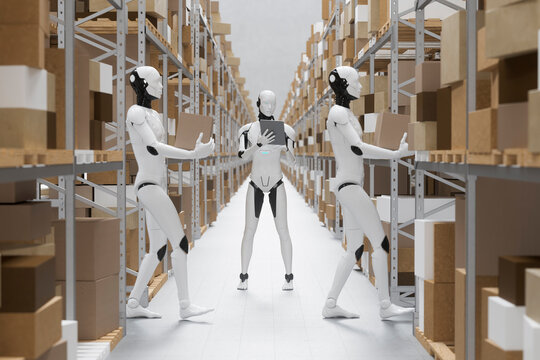 3D robots in coordinated warehouse automation teamwork