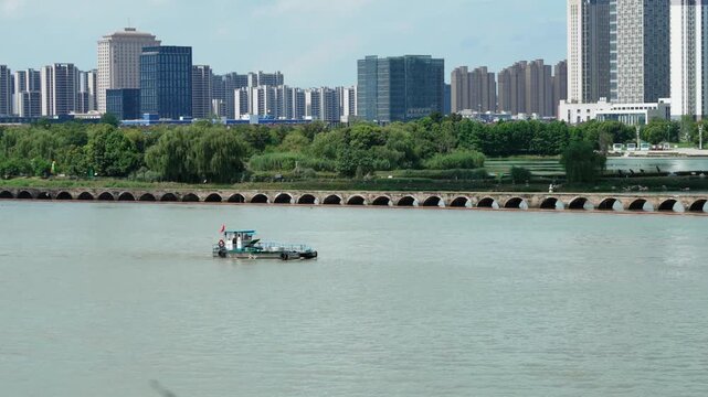 Grand Canal Baodai Bridge Section Suzhou Scenic Footage