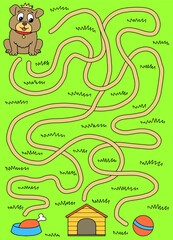 Dog maze graphic color sketch vertical illustration vector 