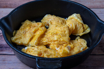 Homemade Scrambled Eggs in Cast Iron