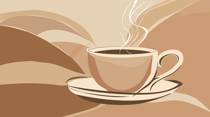 Obraz premium Crisp vector graphic of a steaming cup of tea, clean minimal illustration