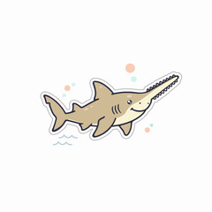 Cute Sawfish Illustration