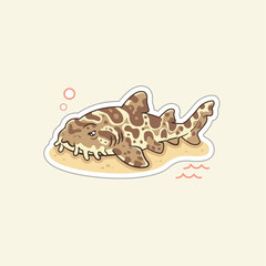 Cute Wobbegong Shark Illustration