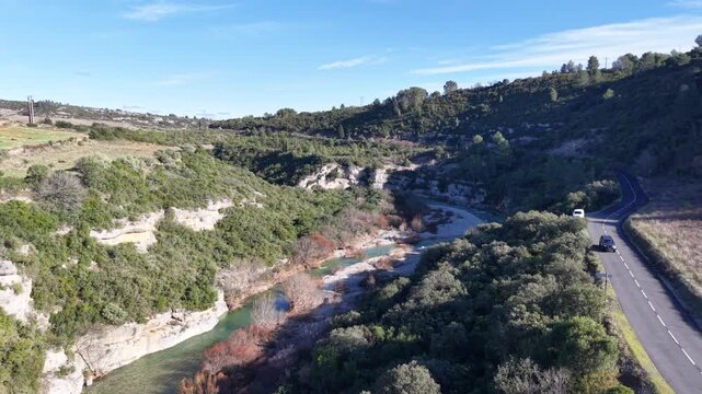 Gorges de la Cesse entre minerve et La Caunette dans l'h&eacute;rault en janvier 2026