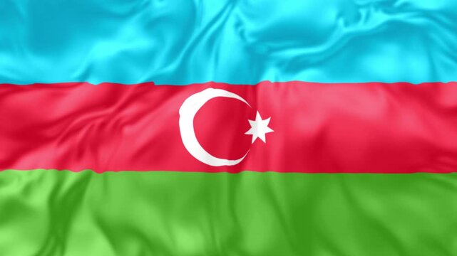 azerbaijan waving flag seamless loop animation footage 