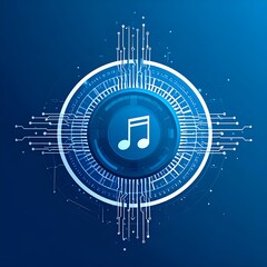 Digital music symbol within a circuit board design