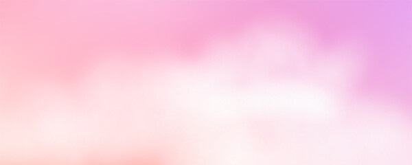 Stunning sunset sky in delicate pink hues blending with golden tones as fluffy clouds drift across the horizon creating a serene atmospheric background. Vector illustration. © Narin