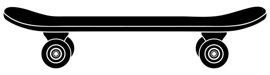 Black and white skateboard, without background. © KRvisualPRO