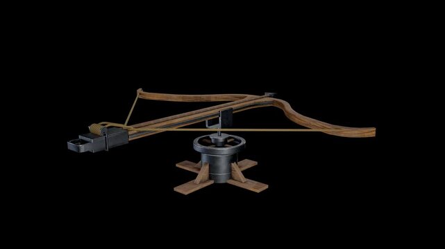 Ballista Military Siege Crossbow - 3D Rendered Historical Weapon Used in Ancient Roman and Medieval Combat
