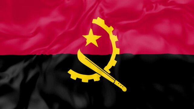 angola waving flag seamless loop animation footage 