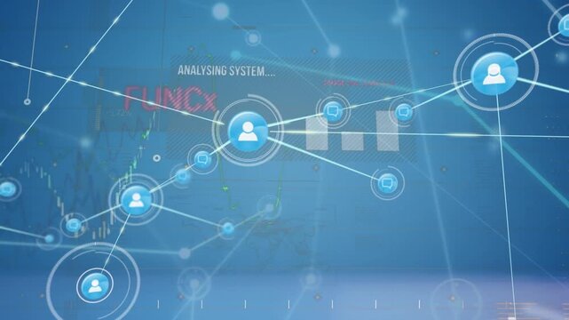 Animation and network themes dominate in a global business digital video concept.