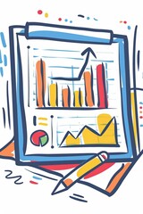 A cute cartoon Style ofA comprehensive view of an ERP software interface on a computer screen