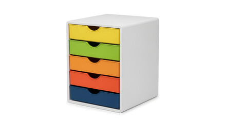 Multi-Colored 5-Tier Desktop Storage Cabinet with Rounded Pulls