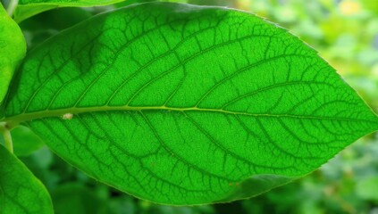 Obraz premium Bright Green Leaf Detail