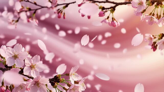 Cherry Blossom Abstract Flowing Pink and White Gradients Background