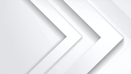 Obraz premium White, layered geometric abstract, arrow-like shapes creating a directional design