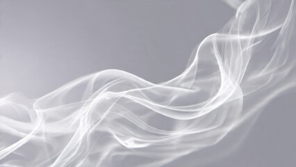 Naklejka premium Elegant White Smoke Waves on Grey Background