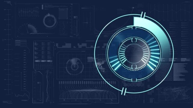Animation of scan scoping over data processing on navy background