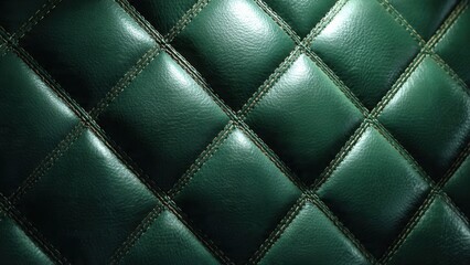 Obraz premium Green quilted leather texture background