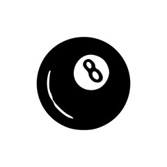 simple pool ball number eight icon for gaming and sports design