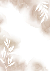 Watercolour background with elegant leaf design