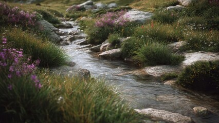 Fototapeta premium Serene Mountain Stream