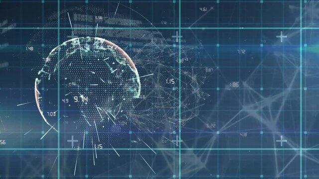 Animation of data processing over globes
