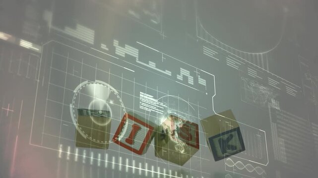 Animation of data processing over risk text